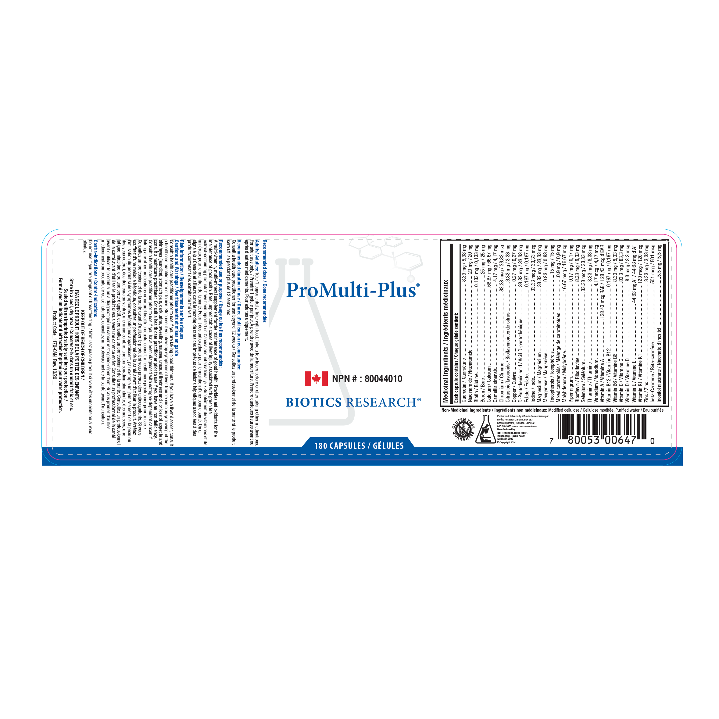 Pro Multi Plus ProMulti-Plus (High Potency-V) – Centre Dame Nature