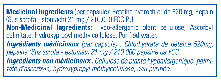 Betaine HCI Pepsin