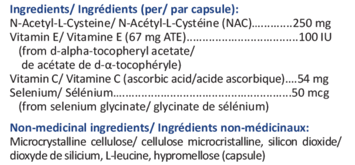 NAC+ (NAC avec Vit C/E & Selenium)