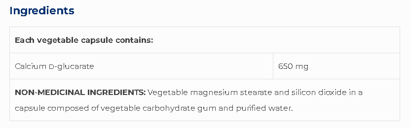 Calcium D-Glucarate SAP